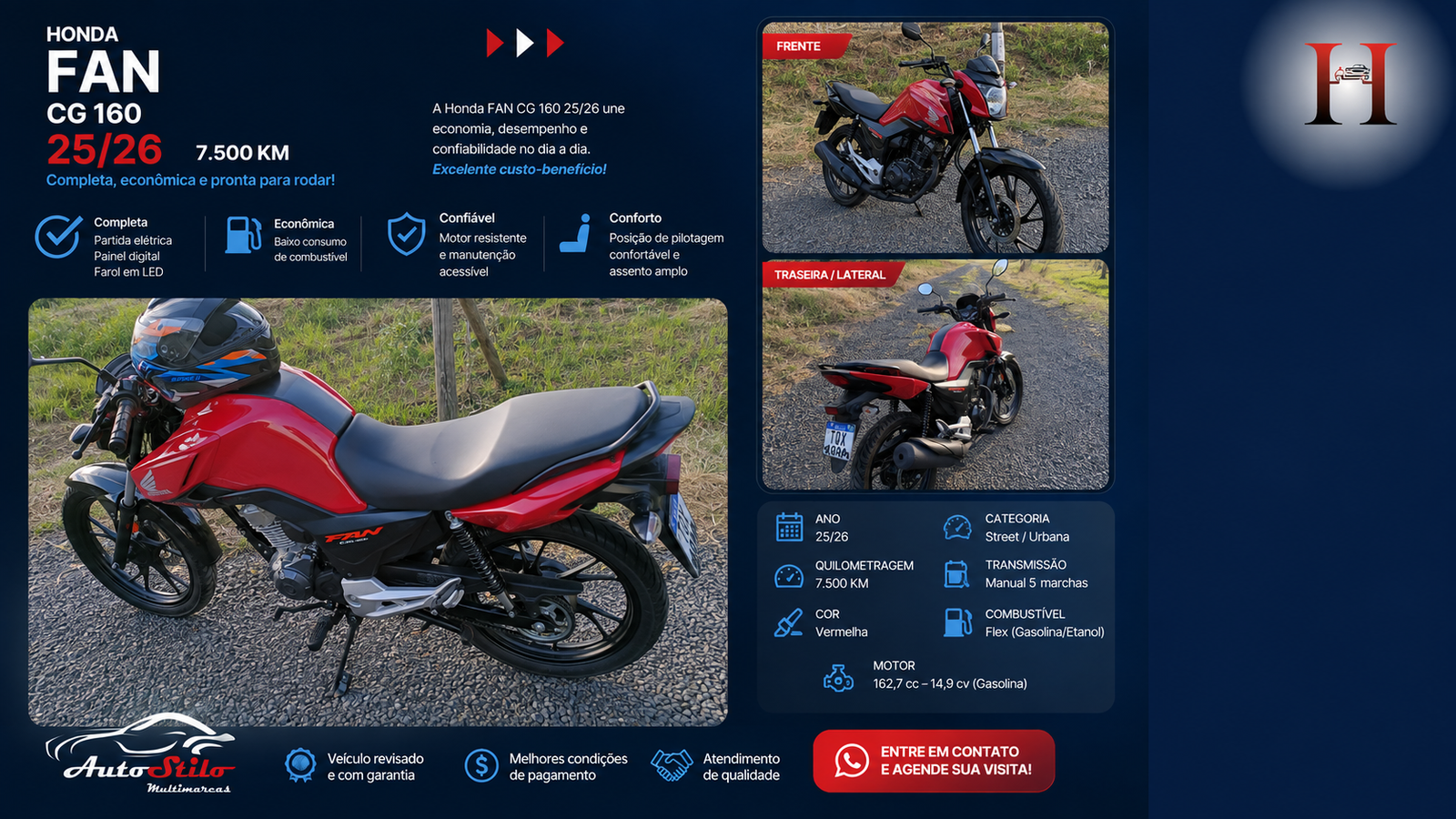 HONDA FAN CG 160 25/26  |  R$ 20.500